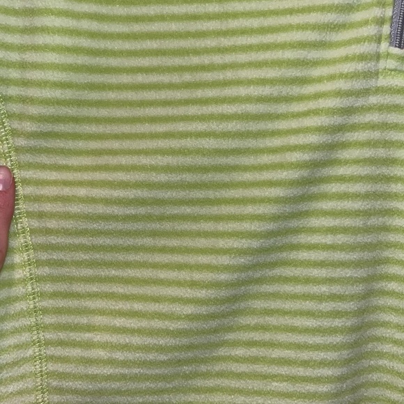 Lime Green/white Striped Eddie Bauer 1/4 Zip Lightweight Fleece jacket 2X - Picture 3 of 9